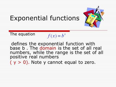 Exponential functions