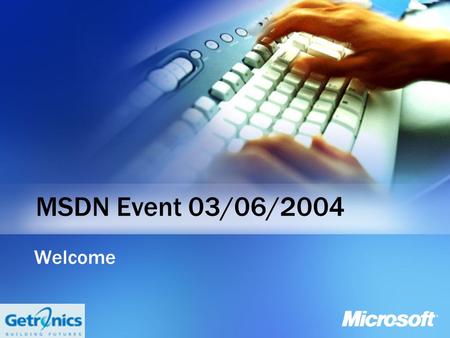 MSDN Event 03/06/2004 Welcome. SharePoint Search Inge De Neef SharePoint Consultant Getronics Belgium