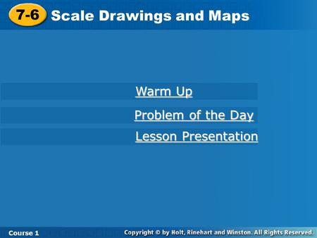 Scale Drawings and Maps