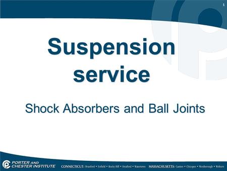 Shock Absorbers and Ball Joints