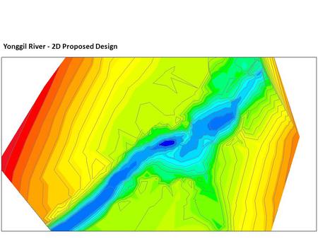 Yonggil River - 2D Proposed Design. Water Depth Froude #