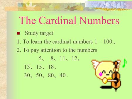 The Cardinal Numbers Study target