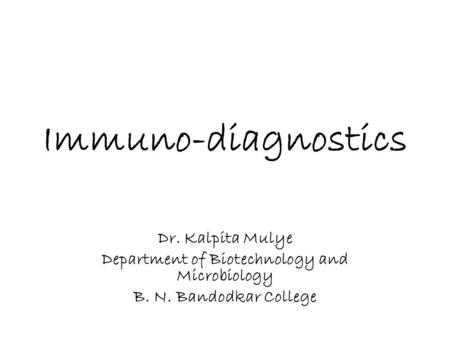 Department of Biotechnology and Microbiology