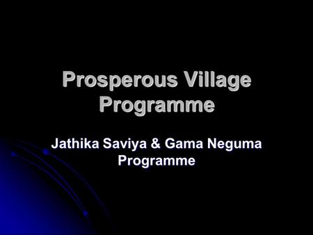 Prosperous Village Programme