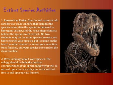 Extinct Species Activities