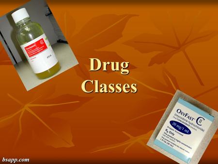 Drug Classes bsapp.com. “The Controlled Substance Act” The government maintains five schedules of classifications for controlled substances Controlled.