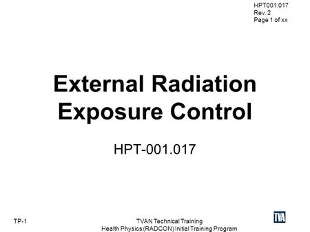 External Radiation Exposure Control