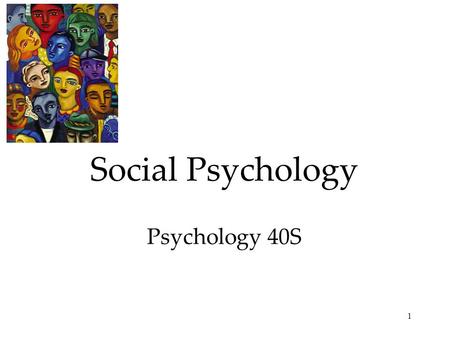 1 Social Psychology Psychology 40S. 2 Focuses in Social Psychology Social psychology studies how we behave, think and feel in social situations. Social.