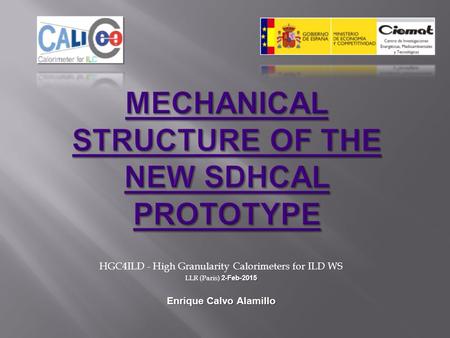 HGC4ILD - High Granularity Calorimeters for ILD WS 2-Feb-2015 LLR (Paris) 2-Feb-2015 Enrique Calvo Alamillo.