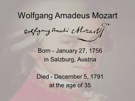 Wolfgang Amadeus Mozart