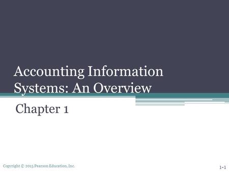 Accounting Information Systems: An Overview