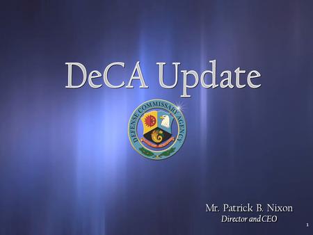 1 Mr. Patrick B. Nixon Director and CEO Mr. Patrick B. Nixon Director and CEO.