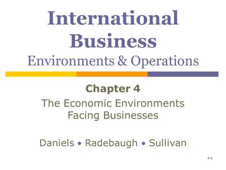 International Business Environments & Operations