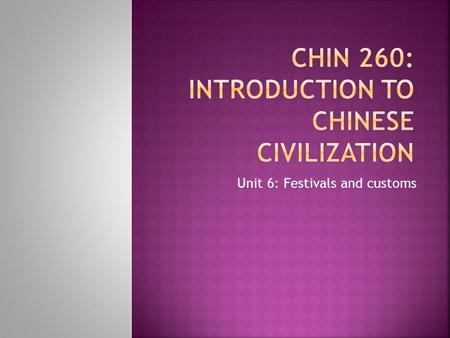 Unit 6: Festivals and customs.  China has traditional festivals and current festivals  Ethnic minorities have their own festivals  In mainland of China.