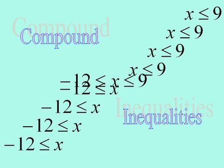 You already know inequalities. Often they are used to place limits on variables. That just means x can be any number equal to 9 or less than 9.