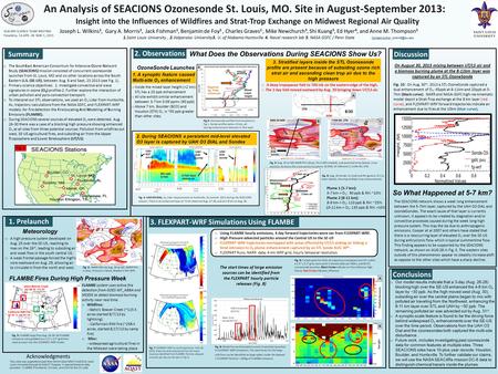 Particle Amounts o Our model results indicate that a 3-day (Aug. 26-28) blocking high over the SE-US enhanced the 4-8 km O 3 layer by ~30 ppb. As the high.