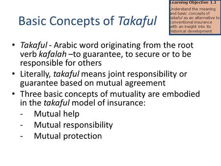 Basic Concepts of Takaful