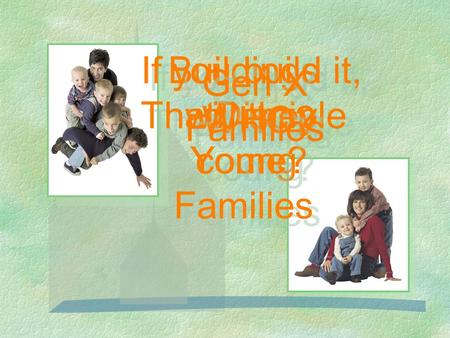 Buildings ThatDisciple Young Families Buildings ThatDisciple Young Families If you build it, will they come? WHO? Gen X Families.