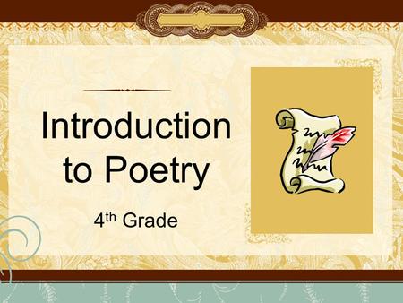 Introduction to Poetry