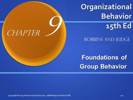 Organizational Behavior 15th Ed