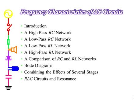 Frequency Characteristics of AC Circuits