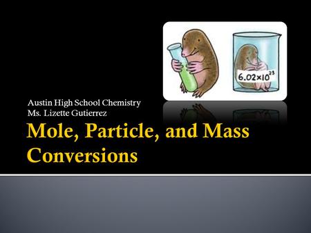 Austin High School Chemistry Ms. Lizette Gutierrez.