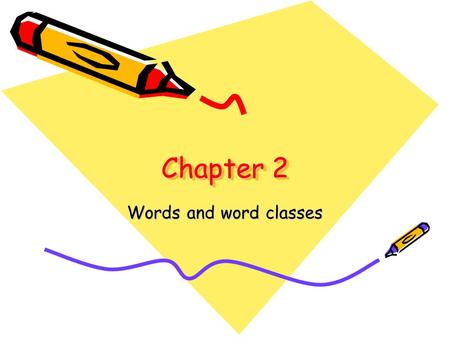 Chapter 2 Words and word classes.