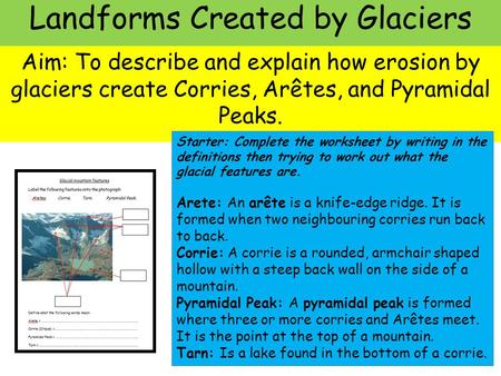 Landforms Created by Glaciers