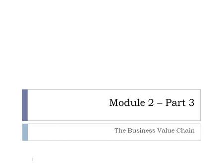 The Business Value Chain