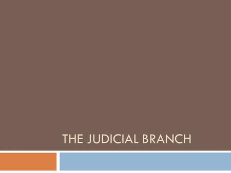 The Judicial Branch.