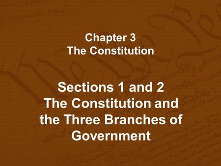 Chapter 3 The Constitution