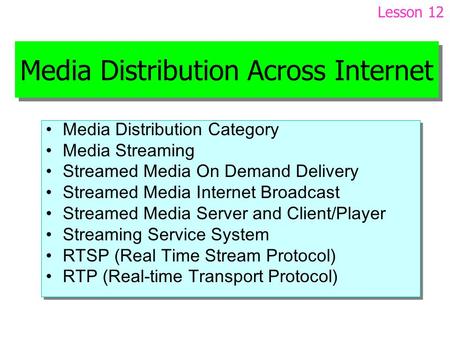 Media Distribution Across Internet