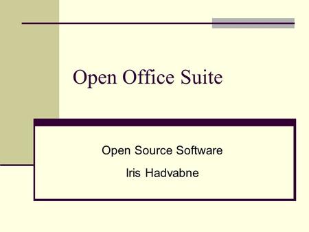 Open Source Software Iris Hadvabne