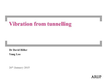 Vibration from tunnelling