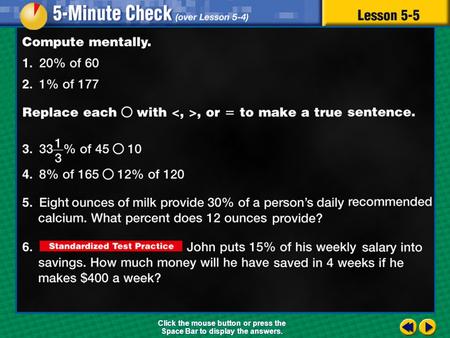 Transparency 5 Click the mouse button or press the Space Bar to display the answers.