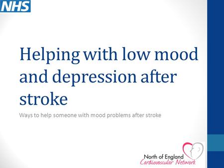 Helping with low mood and depression after stroke