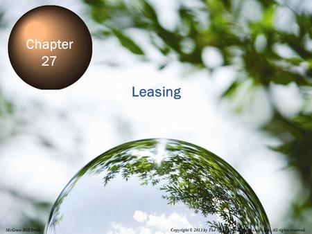 Leasing Chapter 27 McGraw-Hill/Irwin