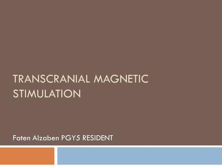 Transcranial Magnetic Stimulation