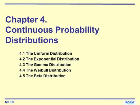 Chapter 4. Continuous Probability Distributions