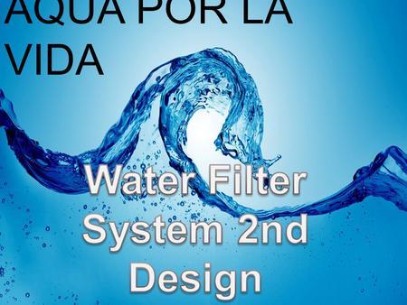 AQUA POR LA VIDA. Material  PVC Pipe  2 gallons  2 tap water  Big pieces of carbon (coal)  Carbon active  zeolith  Ijuk  Silica sand  White Sand.