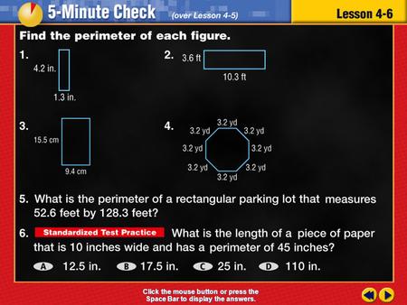 Transparency 6 Click the mouse button or press the Space Bar to display the answers.