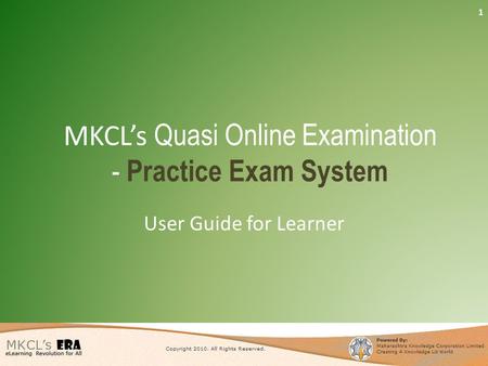 MKCL’s Quasi Online Examination - Practice Exam System