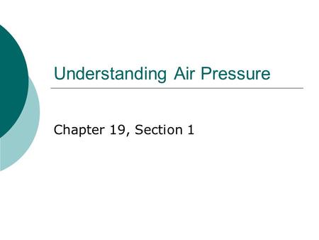 Understanding Air Pressure