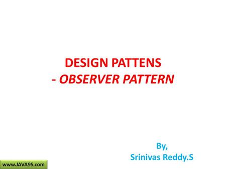 DESIGN PATTENS - OBSERVER PATTERN