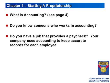 Chapter 1 – Starting A Proprietorship