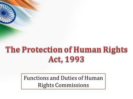 Functions and Duties of Human Rights Commissions.