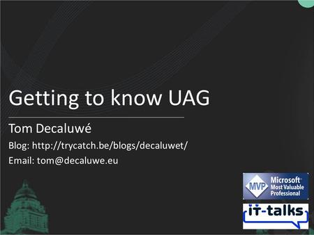 Getting to know UAG Tom Decaluwé