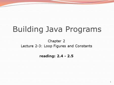 Building Java Programs