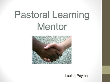 Pastoral Learning Mentor Louise Peyton. My Role My role as the Pastoral Learning Mentor in school enables me to promote a positive impact on children’s.