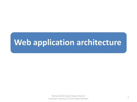 Web application architecture